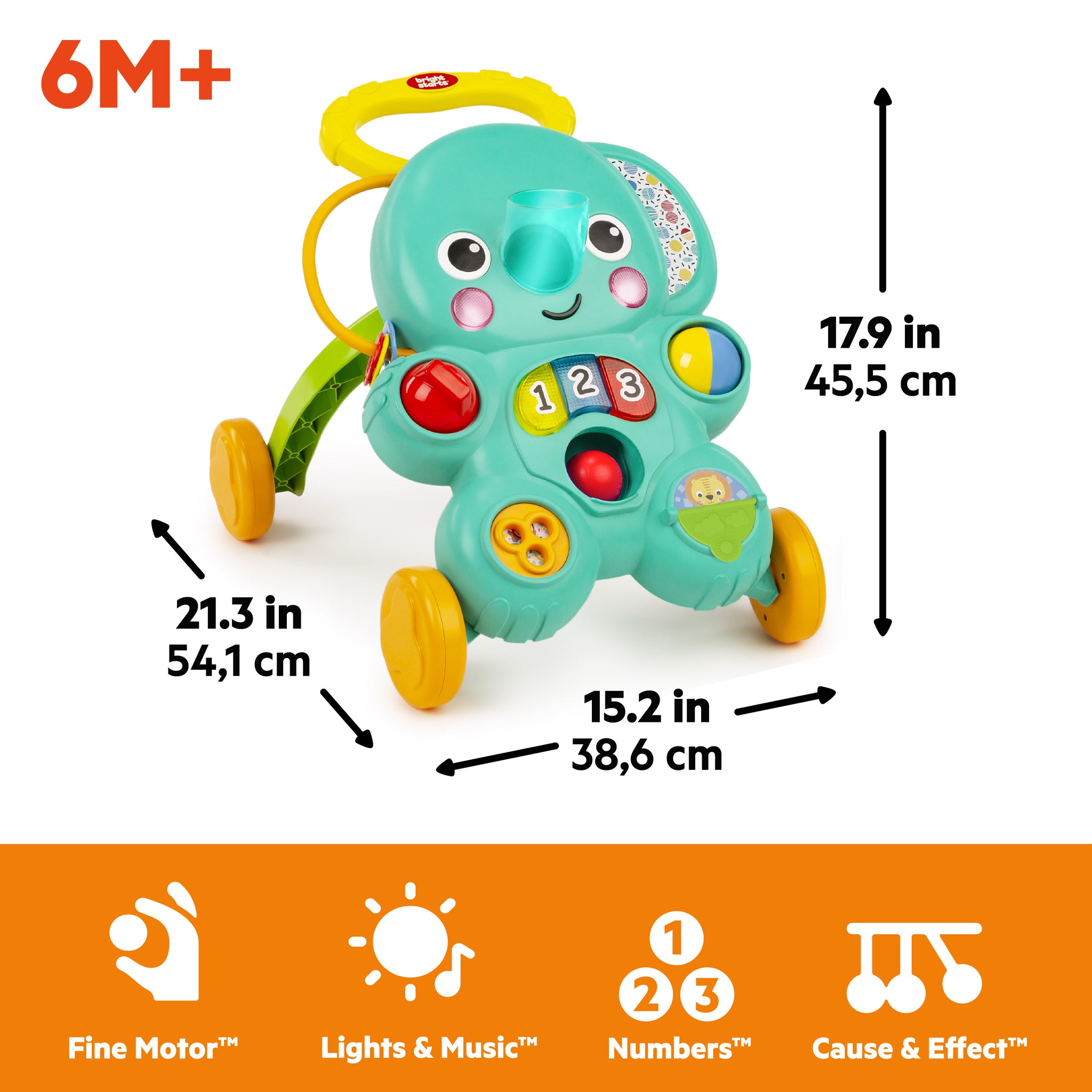 N Roll Elephant Walker Toy Stroll 'n Roll 2-in-1 Ball Play Walker