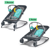 2-in-1 Bouncer & Rocker Duo - Gray /Teal