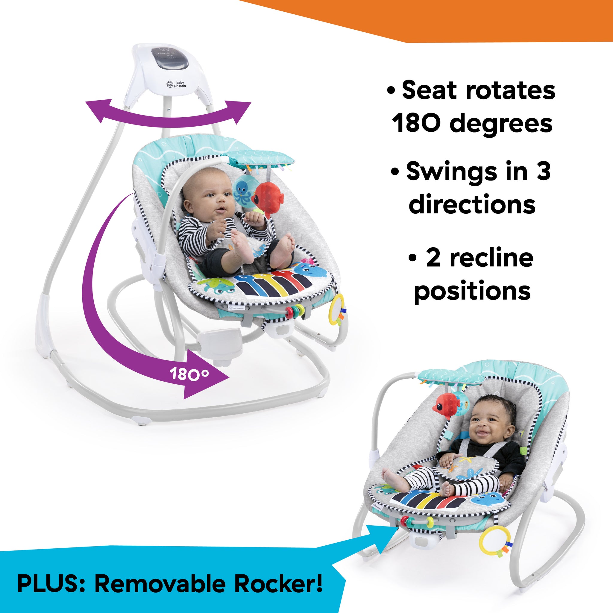 Baby Einstein Ocean Explorers Kick to It 4-in-1 Musical Swing
