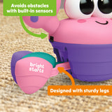 Bright Starts Rockin Crawling Crab Interactive Baby Toy with Music & Dancing, Pink