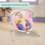 Bright Starts Disney Princess Royal Blooms Vibrating Baby Bouncer, Soothing Motion & Vibrations, 0M+