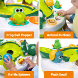 Bright Starts Giggly Gator Pop Activity Table, 45+ Sounds, Melodies & Lights, Spinning Ball Drop, Unisex, 6M+