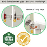 The Doorway 37W Series Pet and Baby Gate with Quad-Cam Lock, Openings from 30"-37" Wide - White