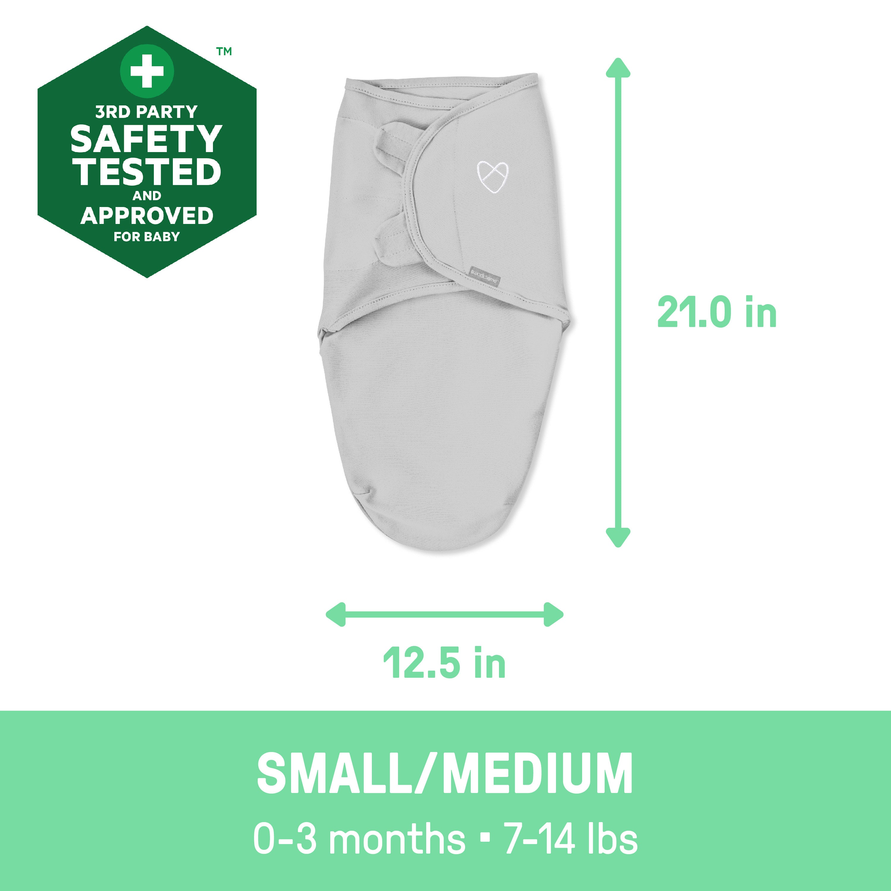 summer infant swaddleme tog Original Swaddle, Size SM, 0-3 months, 2pk