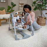 Ingenuity Boutique Collection Deluxe Swing 'n Go Portable Baby Swing, Bella Teddy