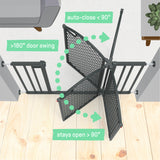 The Doorway 42W Series Pet and Baby Gate, Openings 28"-42" Wide, 30" Tall, Grey