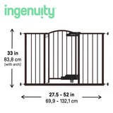 The Thruway 52W Series - Hands Free Open Pet and Baby Gate, Openings from 27.5" - 52" Wide  Espresso Metal