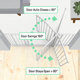 The Thruway 53W Series Pet and Baby Gate, Openings 29.5"-53" Wide, 38" Tall - White