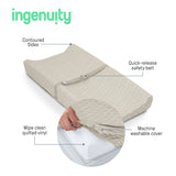 Ingenuity CozyClean Changing Pad, Wipeable Vinyl Surface, Removable Machine-Washable Cover, Fits Most Changing Tables - Taupe