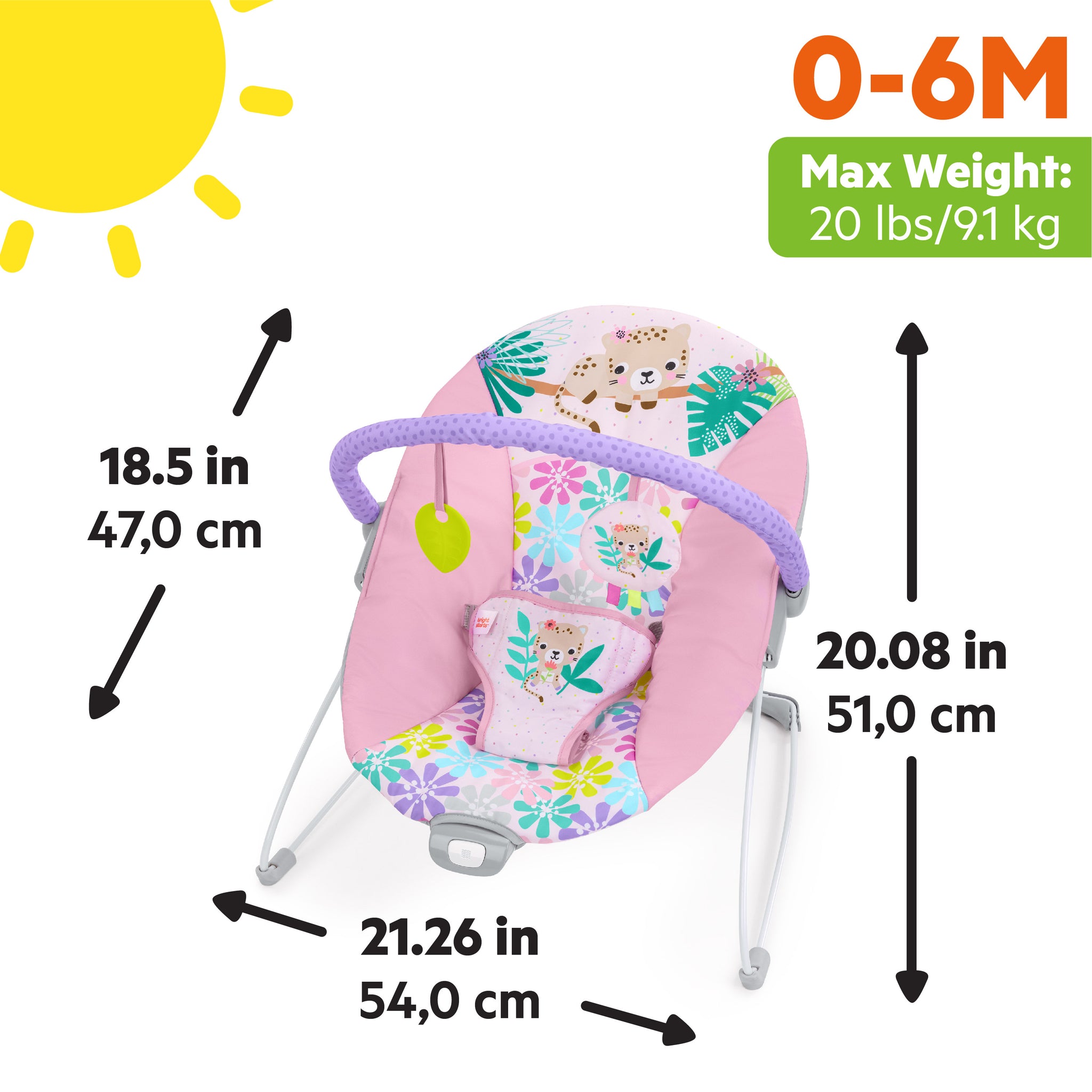 Bright Starts Wildflower Wonders Vibrating Baby Bouncer – Kids2, LLC