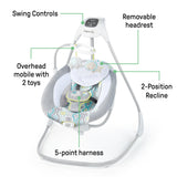 Ingenuity SimpleComfort Multi-Direction Compact Vibrating Baby Swing, Everston