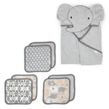 CLEAN & CUDDLY HOODED CHARACTER TOWEL - GRAZER & CLEAN & CUDDLY 6-PACK TERRY WASHCLOTH SET - GRAZER & CLEAN