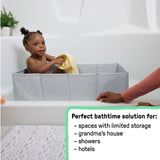Ingenuity Tuckaway Toddler Tub, Converts Shower to Tub, Folds to Store, 12M-5Y- Grey