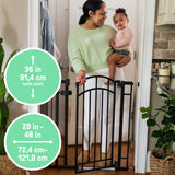 The Doorway 48W Series Pet and Baby Gate, Openings 28.5 to 48" - 36" Tall - Black