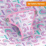 Bright Starts Confetti Rainbow Baby Bouncer, 3 Toys with Removable Toy Bar & Machine Washable Seat Pad, Purple, 0M+