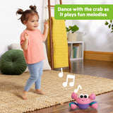 Bright Starts Rockin Crawling Crab Interactive Baby Toy with Music & Dancing, Pink