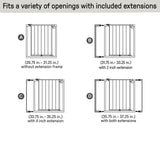 The Doorway 37W Series Pet and Baby Gate with Quad-Cam Lock, Openings from 30"-37" Wide - White