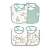 Easy Eater 4-Pack Absorbent Terry-Backed Cotton Baby Bib Set for Eating or Teething - Canopy