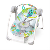 Bright Starts Rainforest Vibes 6-Speed Portable Automatic Baby Swing with Toy Bar