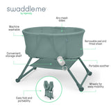 Ingenuity Snooze & Stow Easy-Folding Bassinet with Sound, Light & Vibration - Luxe Evergreen