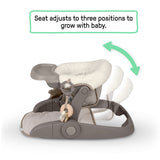 Ingenuity Prop Spot Learn-to-Sit Floor Seat with Tray, Adjustable Baby Support Seat, Soft Boucl Cushion, Foldable - Tan