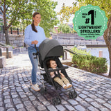 Ingenuity 3Dlite Jewel Convenience Stroller  Lightweight Folding Stroller with Car Seat Compatibility & Extra-Large Canopy - Grey