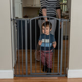 Extra Tall Decor Safety Gate, Openings 28-38.25" Wide, 26" Tall - Gray