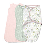 SwaddleMe by Ingenuity Comfort Pack - Size 0-3 Months, Pod, Original Swaddle, Night Sack, 3pk - Peekaboo Panda
