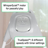 Ingenuity SimpleComfort Compact Soothing Swing, Rotating Toy Bar, Rotating Seat, 6 Speeds, For Ages 0-9 Months, Up to 20 Pounds - Chambray