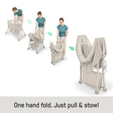 Ingenuity Snooze & Stow Easy-Folding Bassinet with Sound, Light & Vibration - Sand