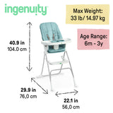 Sun Valley Compact Folding High Chair - Teal