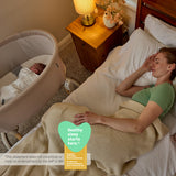 Ingenuity Right Height Adjustable Bassinet for Postpartum Recovery  4 Height Levels, Soothing Vibration, Light & Sound - Sand