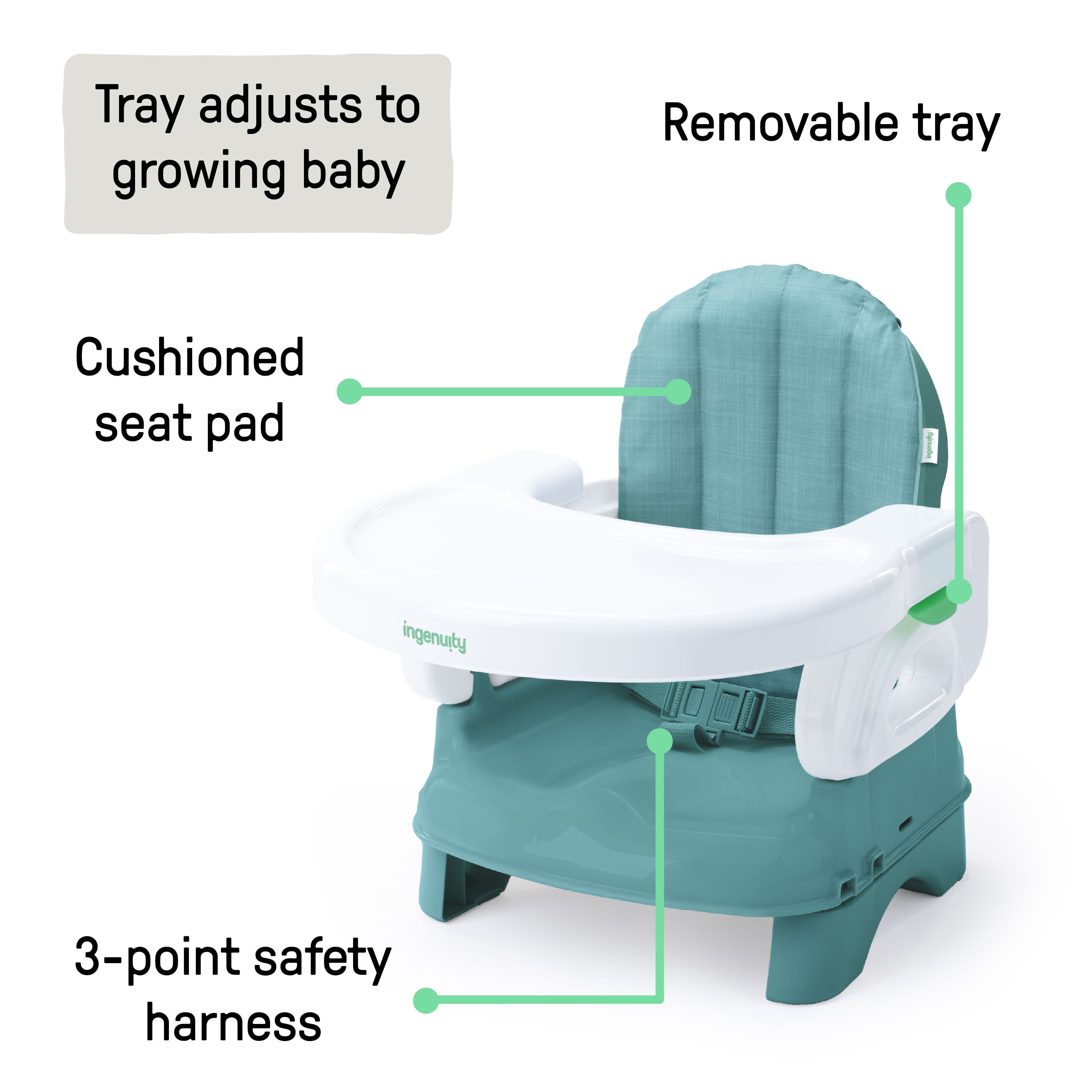 summer infant booster seat straps Ingenuity Deluxe Comfort Folding Baby Booster