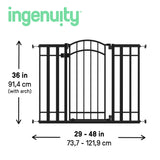 The Doorway 48W Series Pet and Baby Gate, Openings 28.5 to 48" - 36" Tall - Black