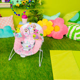 Bright Starts Pink Paradise Vibrating Baby Bouncer, Newborn +