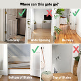 Ingenuity The Doorway Series Hands Free Open Gate for Babies and Pets - White