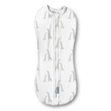 SwaddleMe by Ingenuity Compression Baby Swaddle Pod, Two-Way Zipper, 0-2 Months, 1.0 TOG, 1-Pack - Scribble Elephant