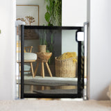 The Thruway 52W Series Pet and Baby Retractable Gate with Tuck Away Mesh, Openings up to 52" Wide - Black