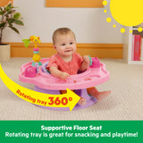 Bright Starts SuperSeat 3-in-1 Seat with Snacking Tray, Pink Paradise, 6 Months+