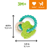 Bright Starts Ribbit Ring Silicone Teether with Frog Charm and Teething Ring, Unisex, Ages 3 Months+