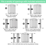 Doorway 48W Series Safety Pet and Baby Gate, openings 29"-48" Wide, 36" Tall - White