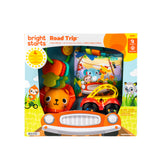 Bright Starts Road Trip 4-Piece Gift Set, Travel Baby Toy Set With Teether Keys, Oball Rattle Roll Car & More, Unisex, 3 Months+