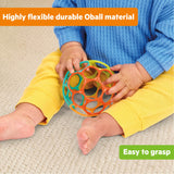 Bright Starts Oball Easy Grasp Classic Ball Baby Toy in Orange/Teal, 4"