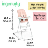 Sun Valley Compact Folding High Chair - Pink