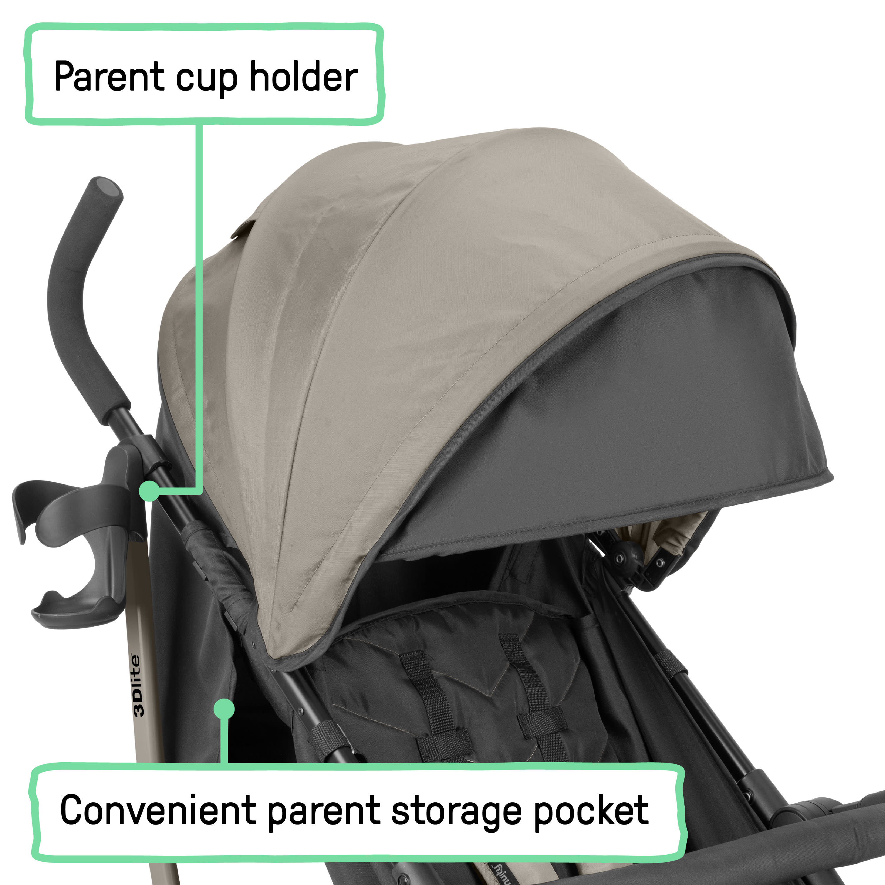 city mini double stroller cup holder Ingenuity 3Dlite Jewel Convenience Stroller Lightweight Folding Stroller with Car Seat Compatibility & Extra-Large Canopy