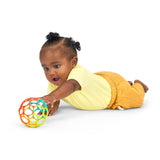 Bright Starts Oball Easy Grasp Classic Ball Baby Toy in Orange/Teal, 4"
