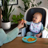 Easy Eater 4-Pack Absorbent Terry-Backed Cotton Baby Bib Set for Eating or Teething - Grazy