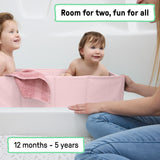 Ingenuity Tuckaway Toddler Tub, Converts Shower to Tub, Folds to Store, 12M-5Y - Pink