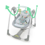 Ingenuity Swing 'n Go Portable 5-Speed Baby Swing with Nature Sounds - Hugs & Hoots