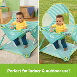 Bright Starts Pop 'N Jump Indoor Outdoor Portable Baby Activity Center - Sky Stripes Blue